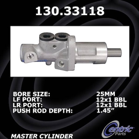 Centric Parts Premium Brake Master Cylinder, 130.33118 130.33118